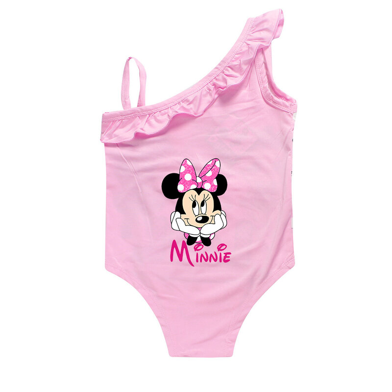 Bañador de Mickey y Minnie Mouse para bebé, traje de baño de una pieza para niña de 2 a 9 años