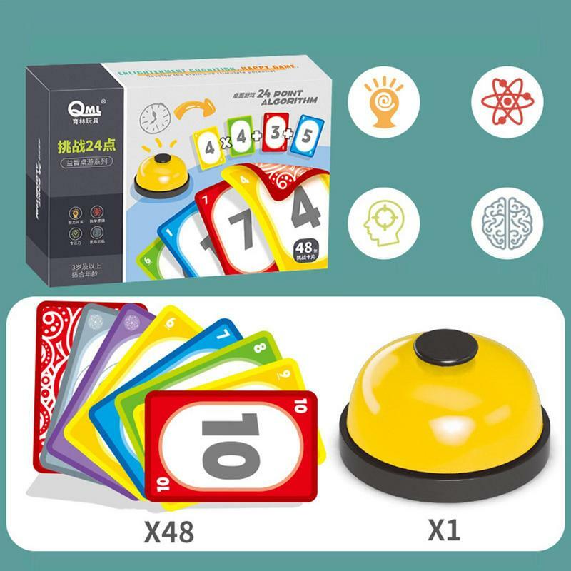 24 poin kartu kilat Matematika Permainan anak-anak kartu formula matematika menyenangkan kartu kilat mainan matematika anak-anak permainan papan meja pesta keluarga