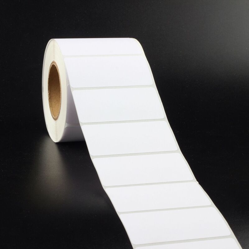 2 rolos de transferência térmica impressão rolo papel fanfold envio etiqueta papel para impressora térmica à prova dwaterproof água etiqueta papel