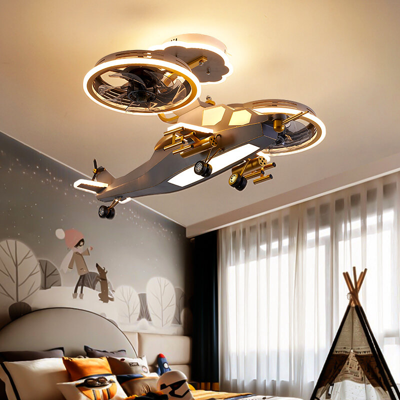 LED Ventiladores de teto com luzes, controle remoto, decoração do quarto, sala de jantar, luz do ventilador, iluminação interior