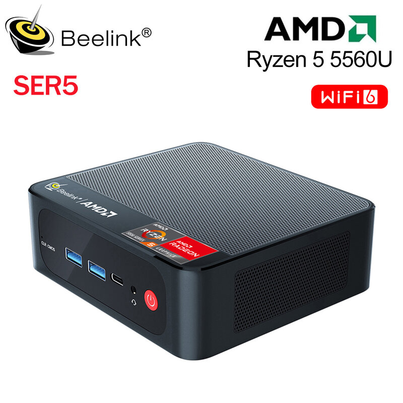 Beelink Mini PC SER7 AMD Ryzen 7 7840HS 5800H 5700U 5 5560U SER5 Pro SER6 MAX komputer do gier WiFi6 DDR5 SSD