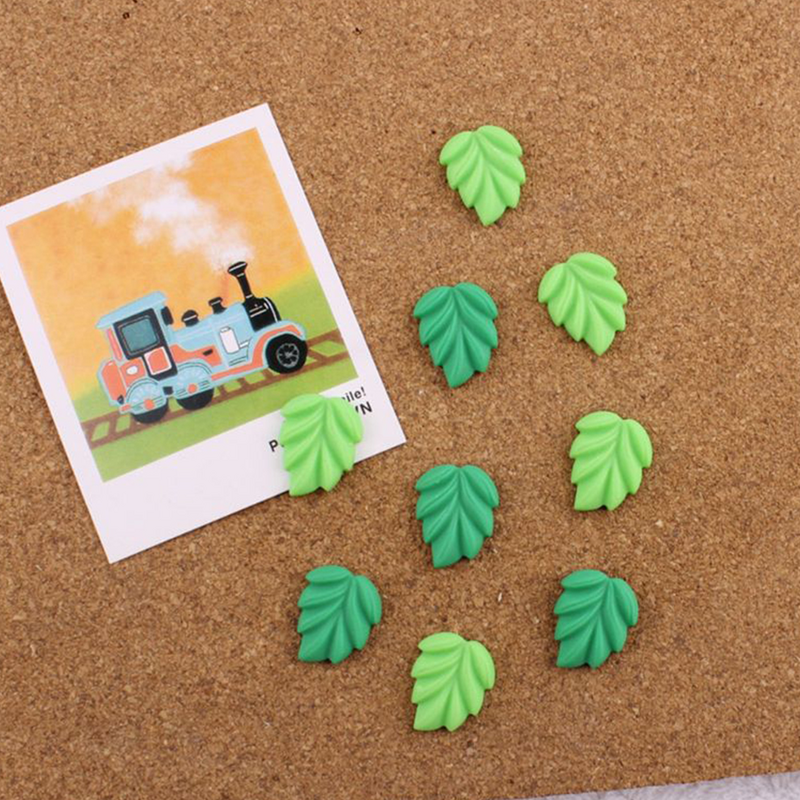 Folhas Verdes Push Pins Decorativos, Tachas Planas, Cork Board Pushpin, Fotos Mapas De Parede, Bulletin Board, Fixação De Fotos