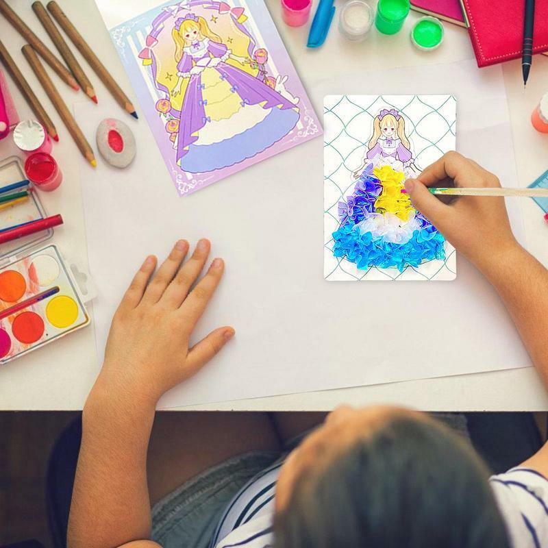 Stochern Kunst DIY Spielzeug kreative Puzzle Punktion Malerei für Kinder handgemachte DIY Dress-up Aufkleber Buch für Mädchen Geburtstags geschenke