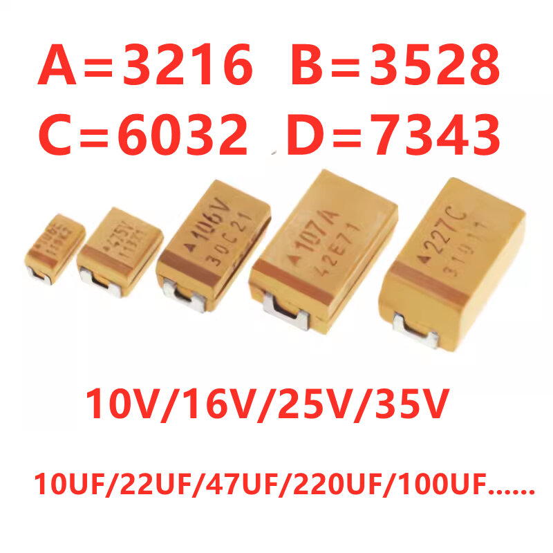 (5pcs) 3528 (Type B) 35V 2.2UF ±10% TAJB225K035RNJ 225V 1210 SMD tantalum capacitor