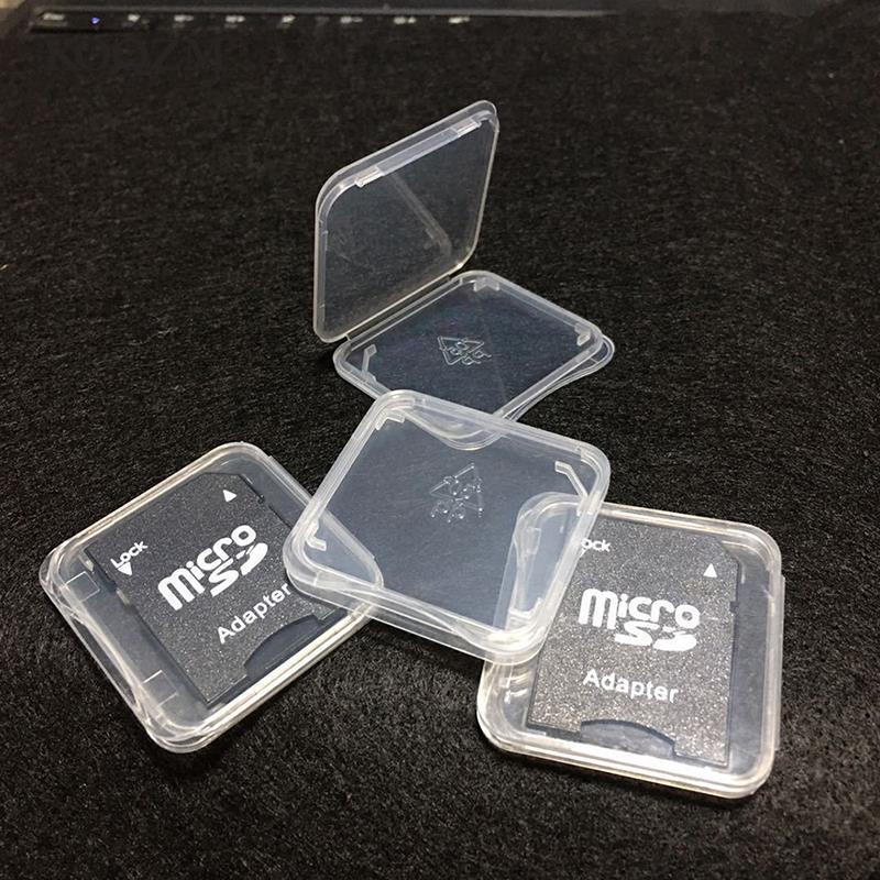 10 pçs plástico transparente sd cartão de memória caso titular caixa de armazenamento caixas de cartão de memória claro caso titular protetor