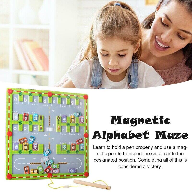 Magnetic Maze Sorting Board Toys Alphabet Maze Letter Puzzle Kids Color Number gioco sensoriale cognitivo per bambini Educatio O5N3