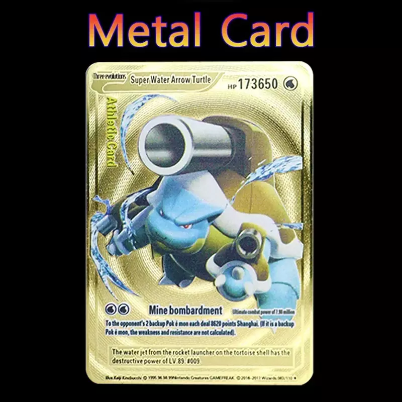 Pokemon 183200 punti High Mach Pikachu Charizard Mewtwo Gold Black English French Metal Card Vmax Mega GX Game Collection Card