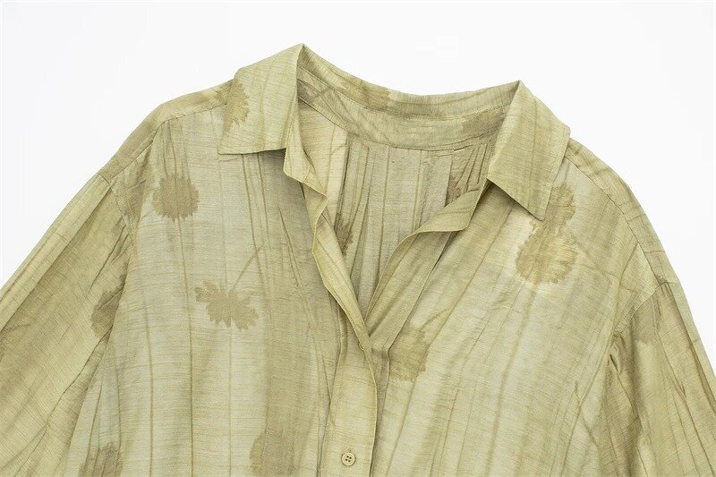 Conjunto de moda para mujer, camisa holgada de Jacquard para mujer, pantalones informales con estampado elegante para viaje a la playa, Primavera, 2024