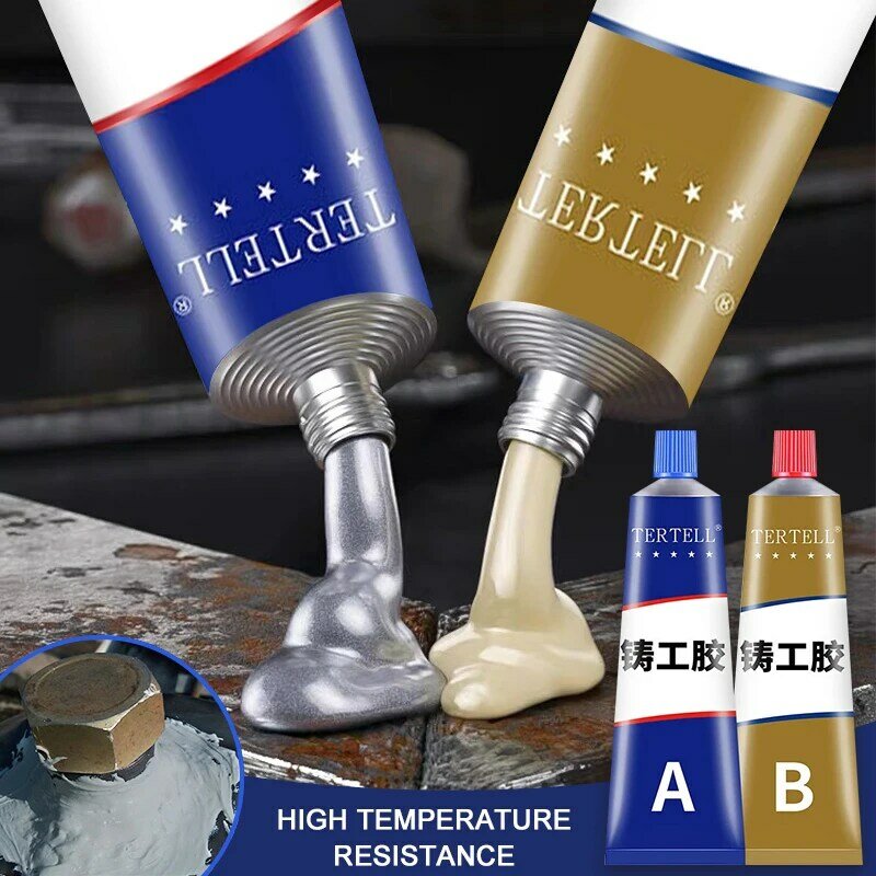 Casting Repair Glue AB Metal Strength Glue Industrial Repair Agent Welding Gel Heat Resistance Cold Weld Repair Paste Glue
