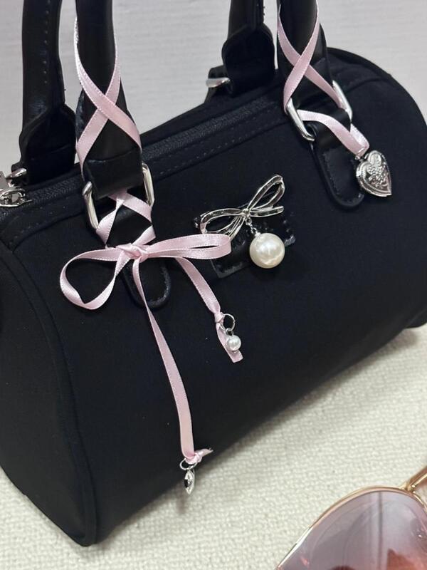 Sweet Bow Brief Underarm Boston Shoulderbag Underarm Bag Y2k Aesthetic Handbags All Match Bags