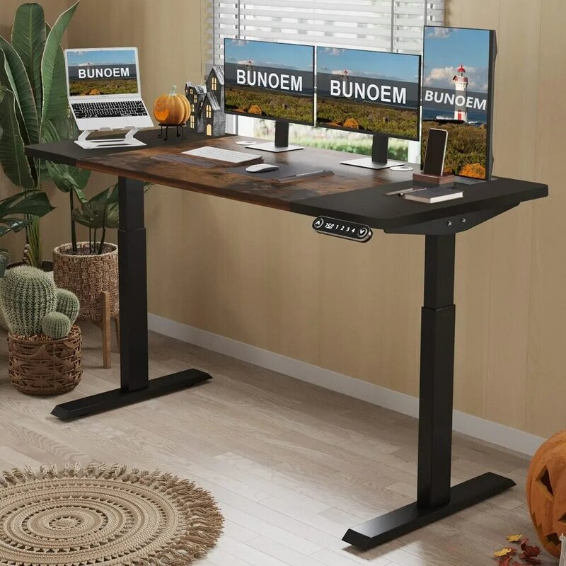 Height Adjustable Electric Standing Desk, 63x30 Height Stand Up Computer Desk,Sit and Stand Home Office Desk