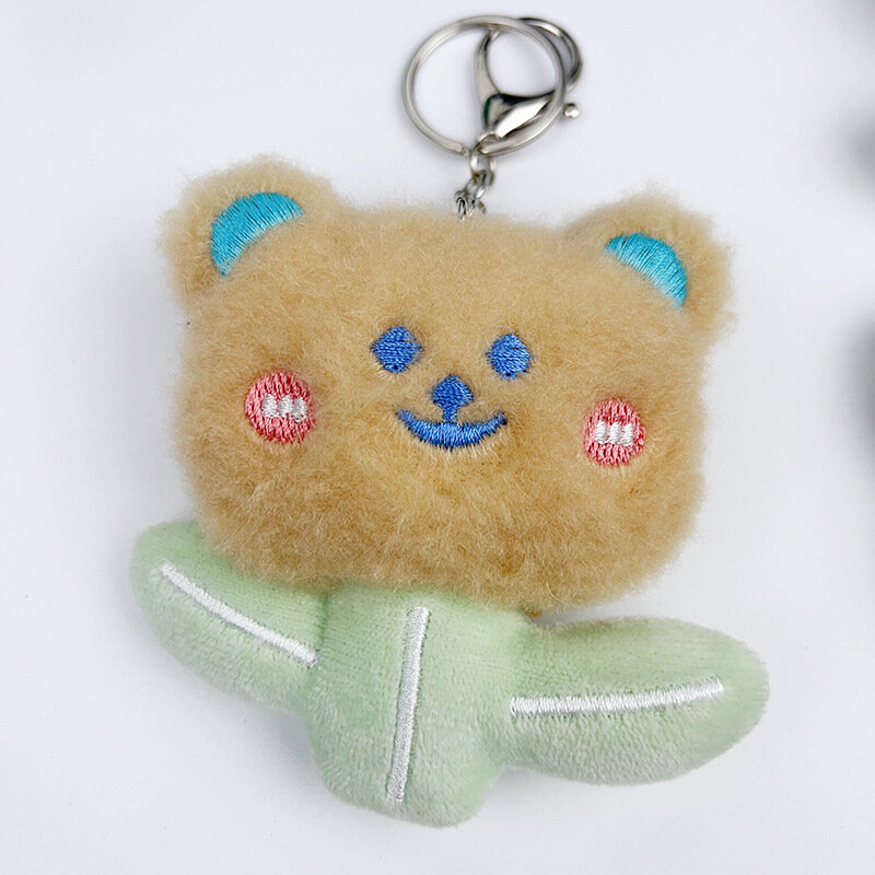 Creative Kawaii Plant  Bear Plush Toys Cute Soft Stuffed Animals KeyChain Pendant Children Bag Charm Couple Pendant Kid Toy Gift