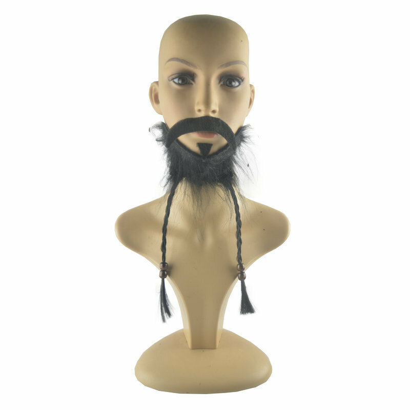 Peluca de barba pirata negra, accesorios de fiesta de Mardi Gras, barba de personaje pirata, peinado de barba, accesorios de fiesta de Halloween