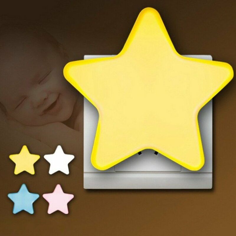 Veilleuse LED étoile mignonne, lampe de chevet à capteur automatique, décoration de chambre d'enfant, jouet de lit, décoration de chambre de bébé
