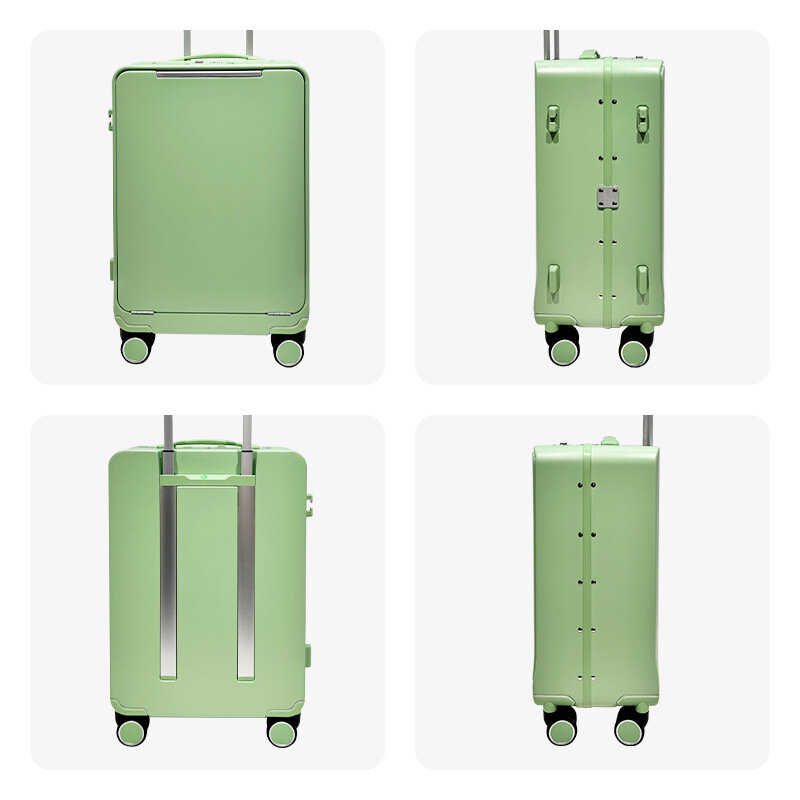 VIP customized new suitcase new front opening silent wheel suitcase 20 inch boarding large capacity trolley case