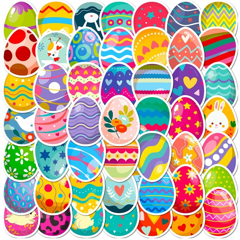 10/30/50PCS Cute Easter Duck Eggs PVC Sticker Aesthetic Decoration Scrapbooking Korean Stationery School Supplies for Kids