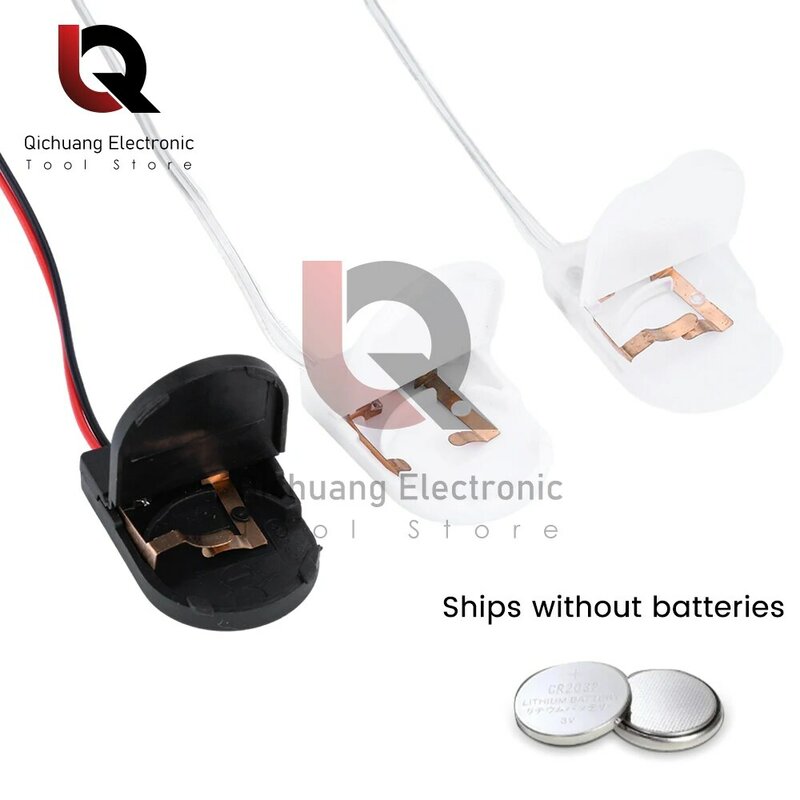 1/5Pcs Single Slot CR2032 Button Coin Cell Battery Holder Case Cover With ON-OFF Switch Leads Wire 3V Button Battery Box