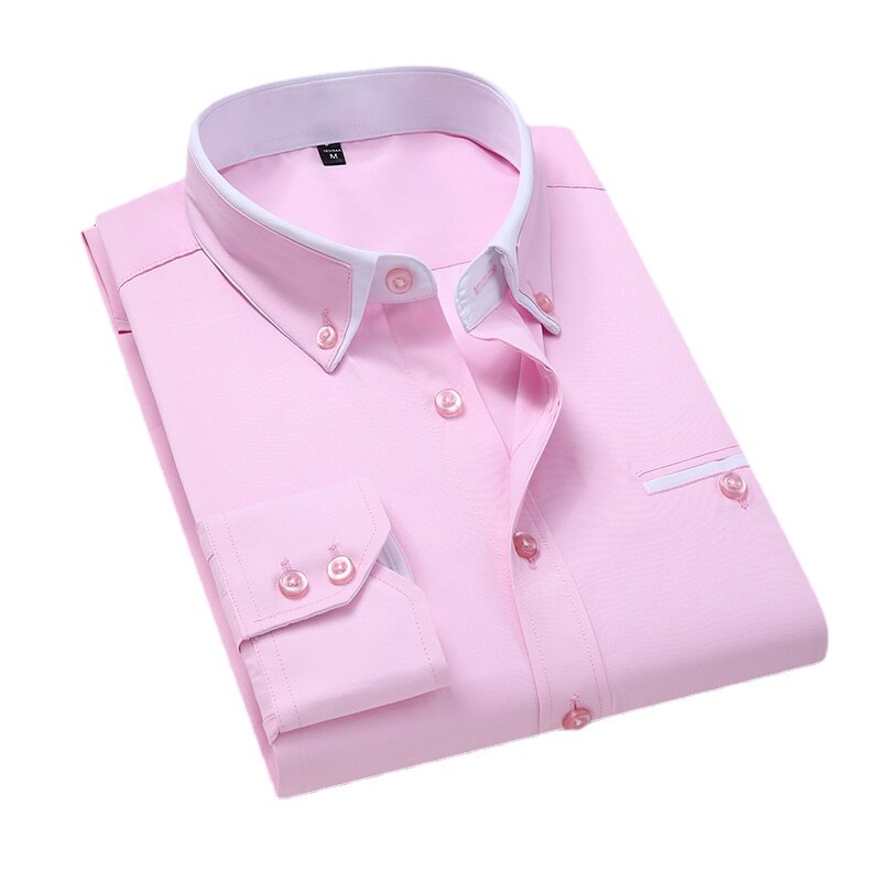 13 kolor 8XL w brytyjskim stylu męskie wiosna długi-koszule z rękawami/mężczyzna Slim Fit koszule biznesowe w stylu Casual mężczyzna społeczne na co dzień przycisk koszule