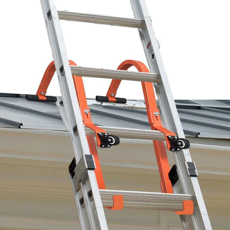 Crochet d'échelle de toit en acier avec extension de roue, accessoire de stabilisateur d'échelle rapide, capacité de charge de 500 lb