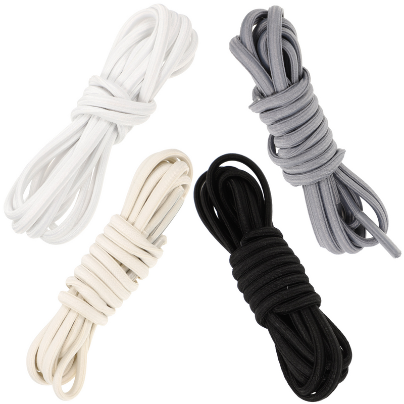 4 Pairs Free Elastic Shoelaces for Adults Sneakers White Tieless Sport Shoes Sports Kids