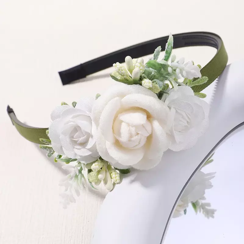 Coroa flor artificial para a noiva, casamento Hairband, acessórios de cabelo, cabelo floral doce Hoop, Headwear festa, mulheres e meninas, 1PC
