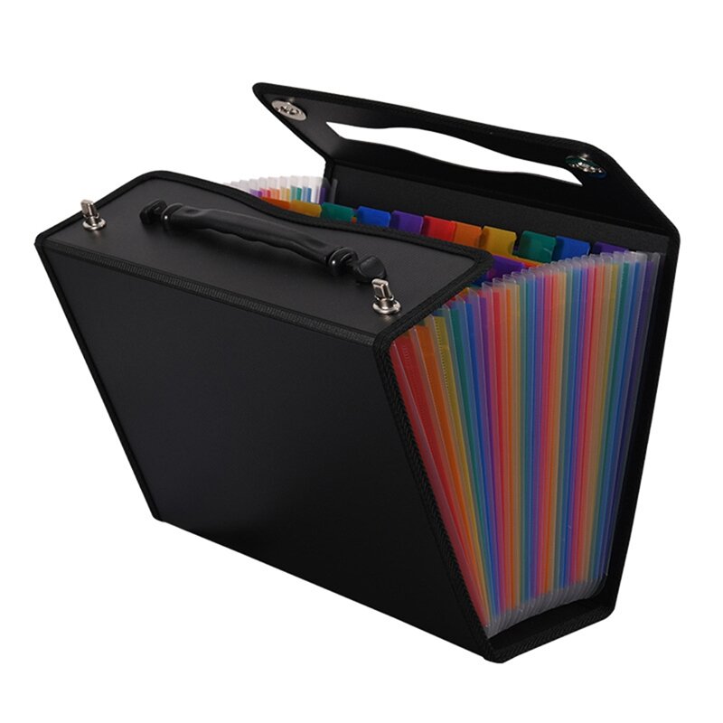 24 Pockets Expanding File Folder Accordian File Organizer,Plastic Paper Document Receipt Organizer For Business, Office