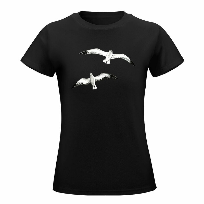 Meeuwen T-Shirt Korte Mouw T-Shirt Grappige Zomer Tops Workout Shirts Voor Vrouwen