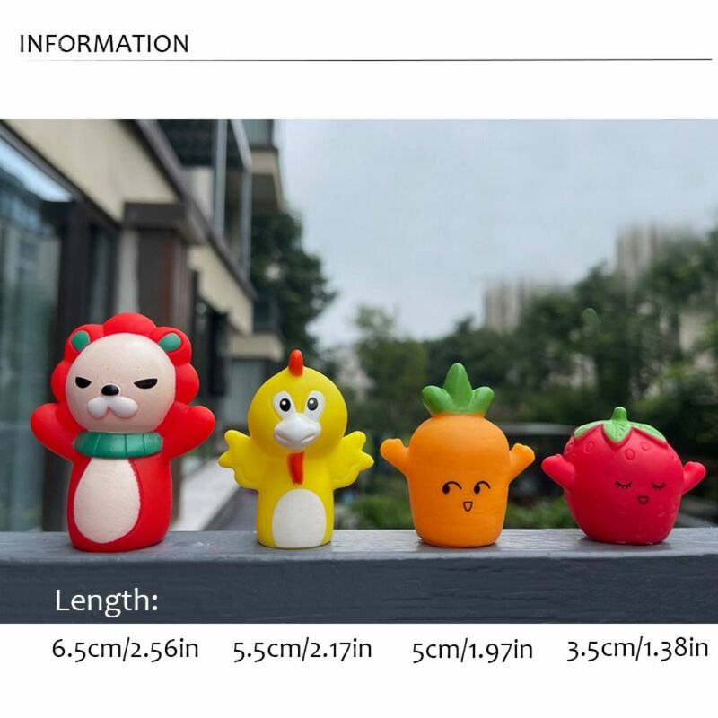 5pcs Educational Toy Mini Animal Hand Puppet Learning Colorful Safety Doll Finger Puppet Toy Set Sensory Toys Rabbit Kids