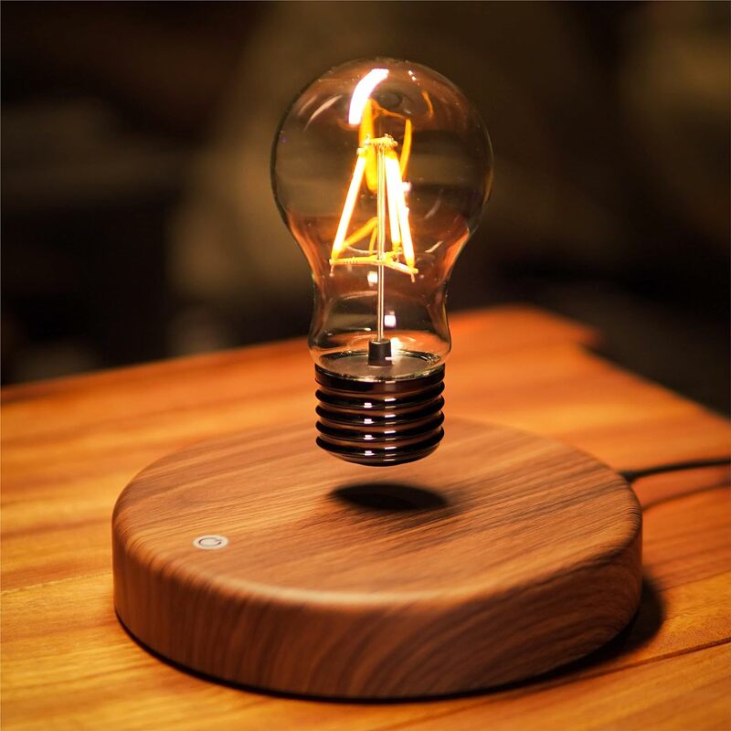 Luce notturna da tavolo a LED galleggiante magnetica Wireless levitante, lampada a bulbo rotante automatica a 360 gradi per regali, stanze, ufficio
