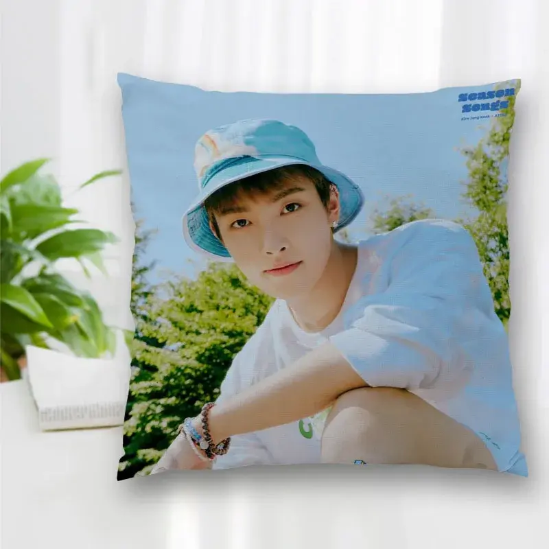 Hot Sale Custom Decorative Pillowcase Hongjoong Ateez Square Zippered Pillow Cover Best Nice Gift 20X20cm 35X35cm 40x40cm
