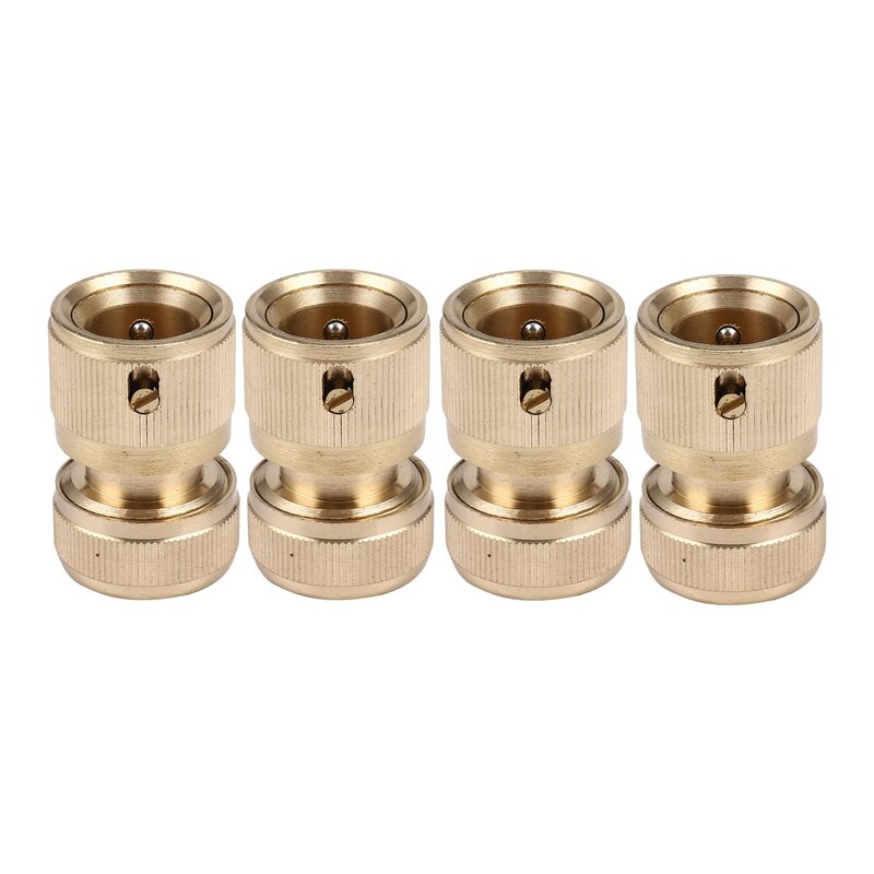 8 Pc Brass Hose Connector Hose End Quick Connect Fitting 1/2 Inch Hose Pipe Quick Connector For Gardening Home