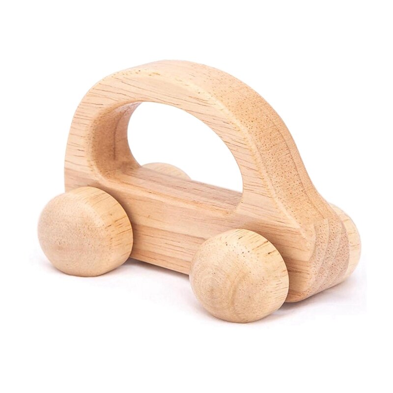 Coche de madera de 2 piezas para bebé, juguete de educación temprana para niño de 0 a 6 meses, juguete de madera para niño de 1 a 3 años, decoración Neutral