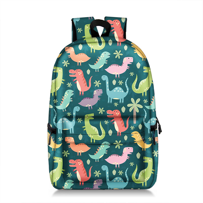 만화 공룡 프린트 배낭 십대 소년 소녀 어린이 학교 가방, 캐주얼 여행 가방, 학생 노트북 배낭 책가방