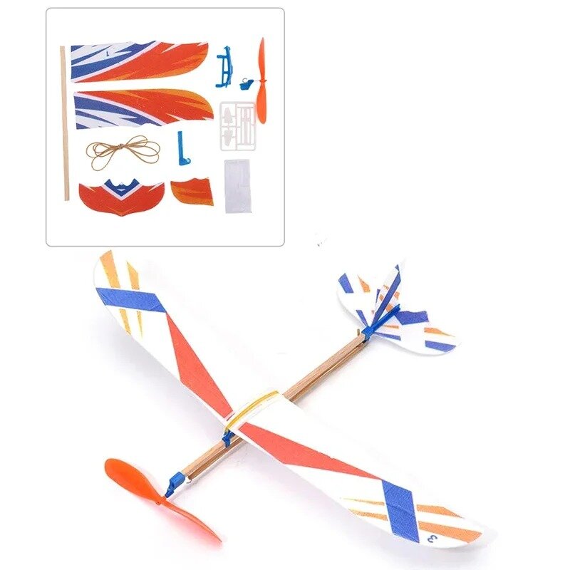DIY Kids Toys Aircraft Model Kits Toys for Children  Rubber Band Powered Foam Plastic Assembly Planes Model Science Toy Gifts