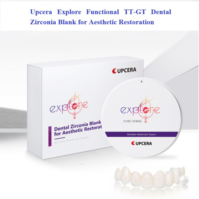 Zirconia Dental Zirconia Zirconia Blank, Óxido de zircônia multicamadas, 98mm, Gradiente de cor natural, Upgrade Explore, 5 camadas