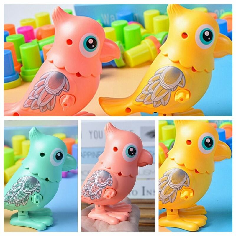 Cute Parrot Wind Up Toy para crianças, Cadeia Animal dos desenhos animados, Clockwork Toy, Presentes do bebê, Clássico