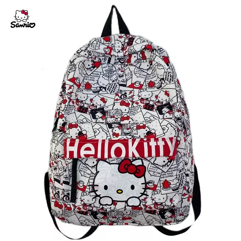 Bolsa escolar Sanrio Hello Kitty para meninas, mochila estudantil, proteger a vértebra cervical, grande capacidade