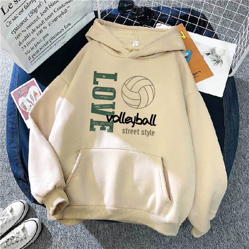 Volleyball hoodies women 90s funny vintage Winter  sweater clothing women Fleece Pullover