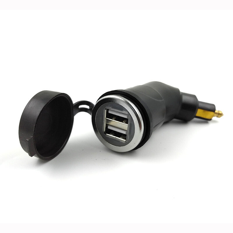 3.3A DIN Hella Powerlet Plug a doppio adattatore per caricabatterie USB per BMW Ducati Triumph moto iPhone e GPS SatNav (angolato)