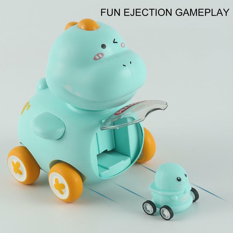 Cartoon Dinosaur Shape Toy para crianças, Mini Catapult Cars, Brinquedos Multifuncionais Criativos com Rodas de Borracha Macia