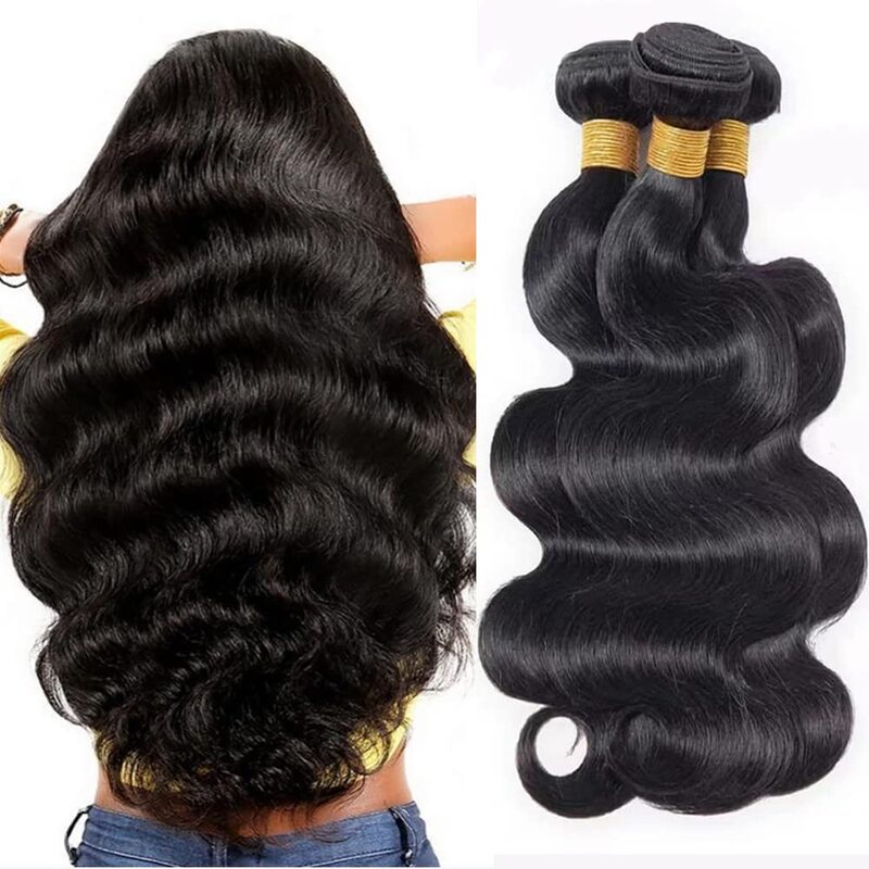 Bundles de cheveux brésiliens Body Wave pour femmes, document naturel, 100% cheveux humains, tissage, vente en gros, prix bon marché, 12A, 28 po, 1 pièce, 3/4 pièces