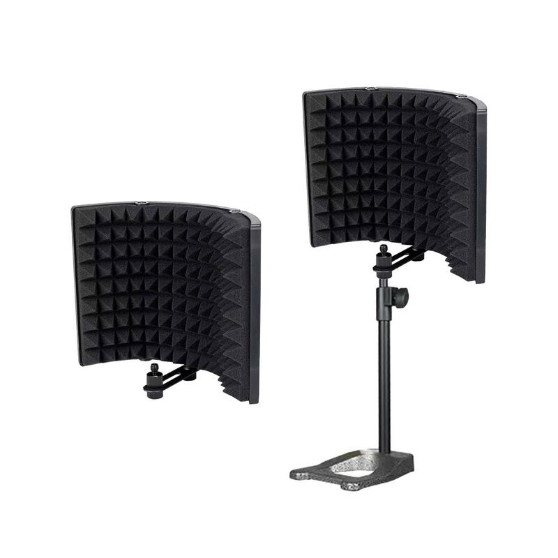 3 Panels Microphone Shield Foldable for Recording Equipment Podcasts Singing
