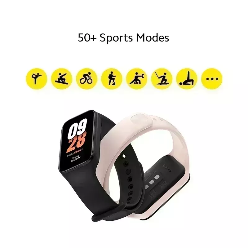 [Estreno mundial] Versión global Xiaomi Smart Band 8 activa Pantalla  de 1,47 "Monitor de ritmo cardíaco resistente al agua 5ATM Más de 50 modos deportivos