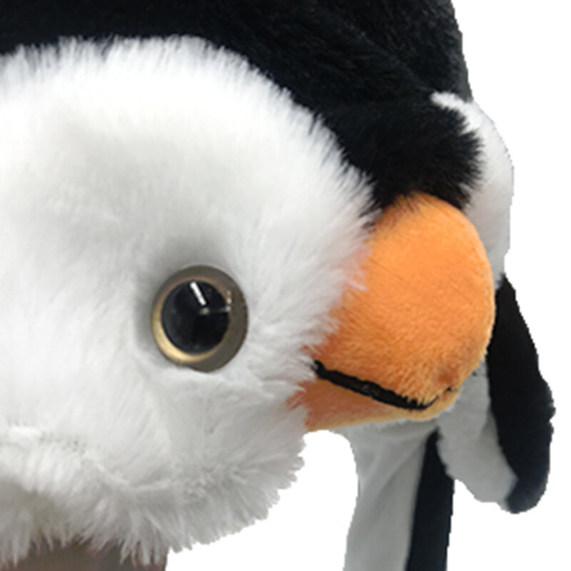 Penguin orelha mover chapéu novidade animal brinquedos de pelúcia chapéu orelhas jumping up chapéu cosplay festas dos desenhos animados chapéus para crianças adulto tampão da orelha