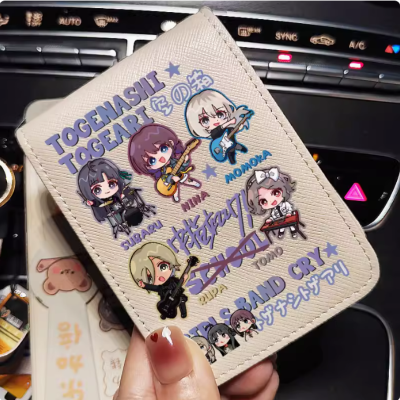Meisjes Band Huilen Anime Mode Portemonnee Pu Portemonnee Kaart Cash Houder Cosplay Cadeau B1635