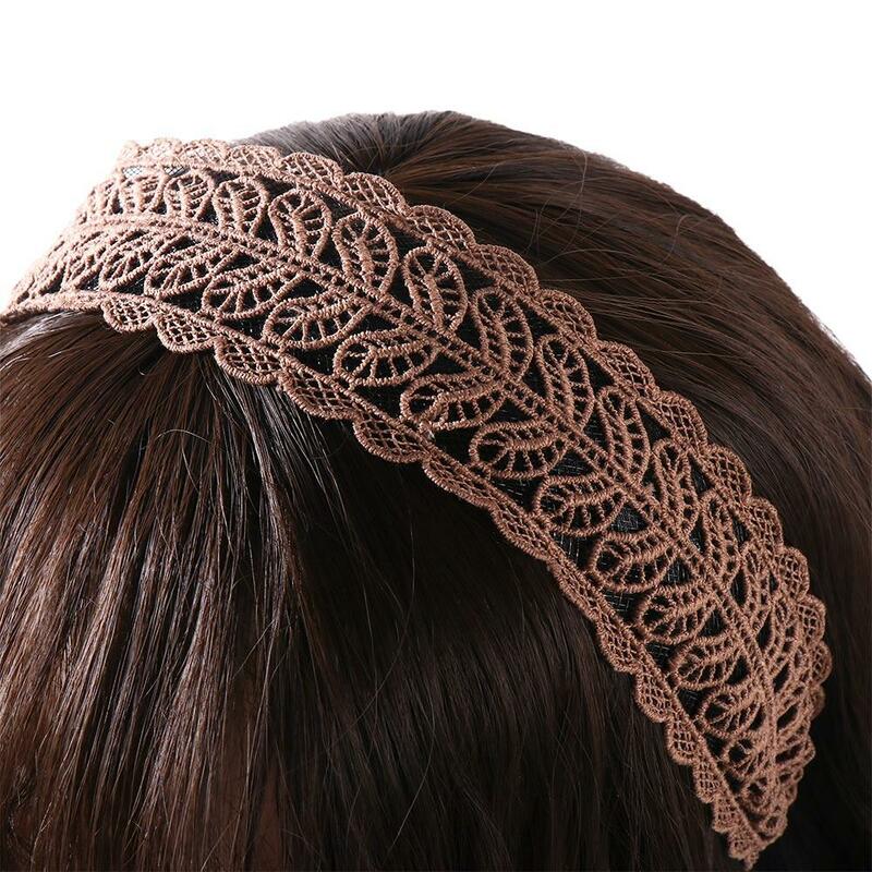 Toothed Fashion Design Temperament Resin Lace  Leaves Headband Women Hair Accessories Wide Side Hairband Korean Style Hair Wear