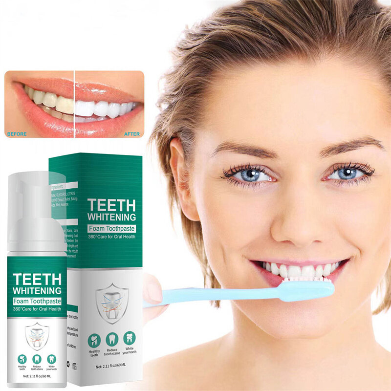 Mus do wybielania zębów usuwa płytkę nazębną i odbarwienie dziąseł zapobieganie próchnicy środków do pielęgnacji i oczyszczania jamy ustnej opieka stomatologiczna