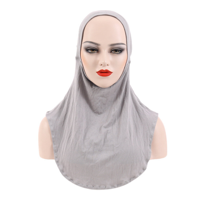 Hijab en Jersey pour Femme Musulmane, Sous-Écharpe Islamique en Coton, Bonnet de Sauna à Couverture Complète, Turban Arabe Uni
