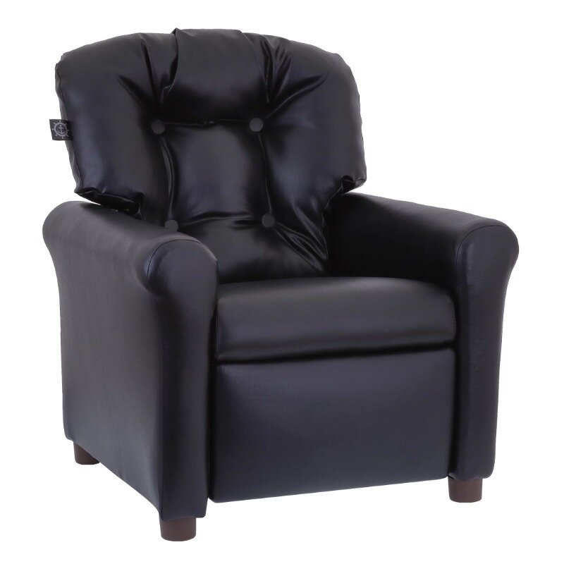 Cadeira reclinável do falso couro das crianças, reclinável preto tradicional