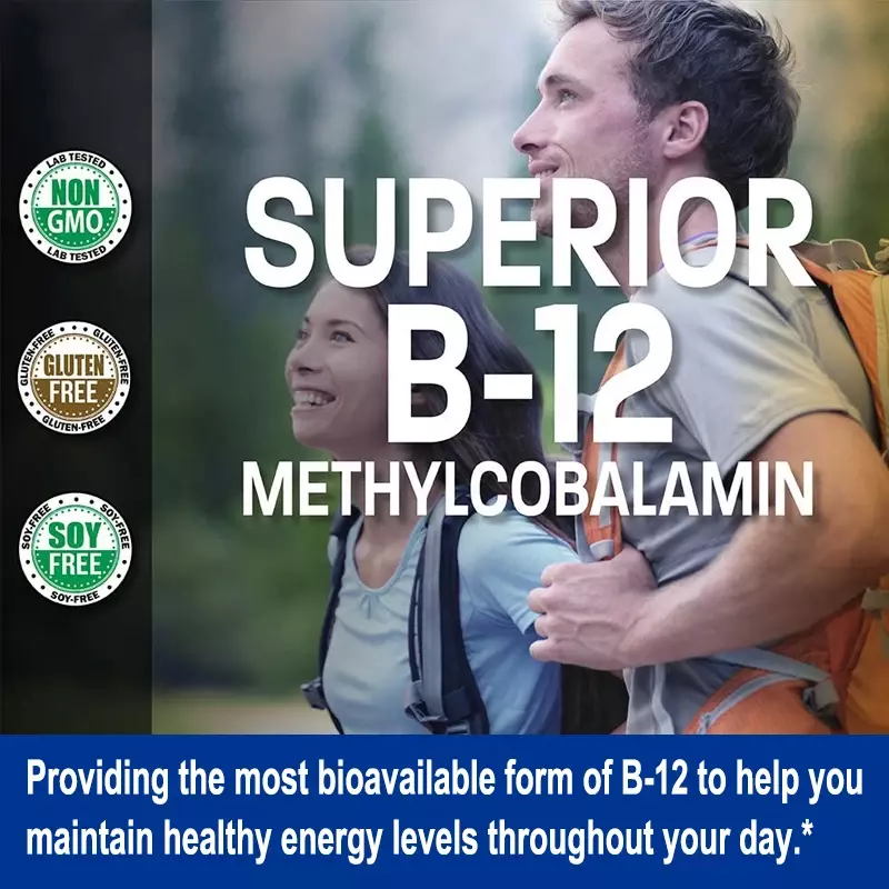 A vitamina B12 MethylcobalTablet, Força máxima, 120 Day Supply, Suporta o metabolismo, Energia, Imune, Saúde Neurológica